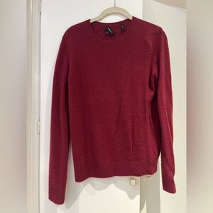 Theory Burgundy Crew Neck Cashmere Sweater